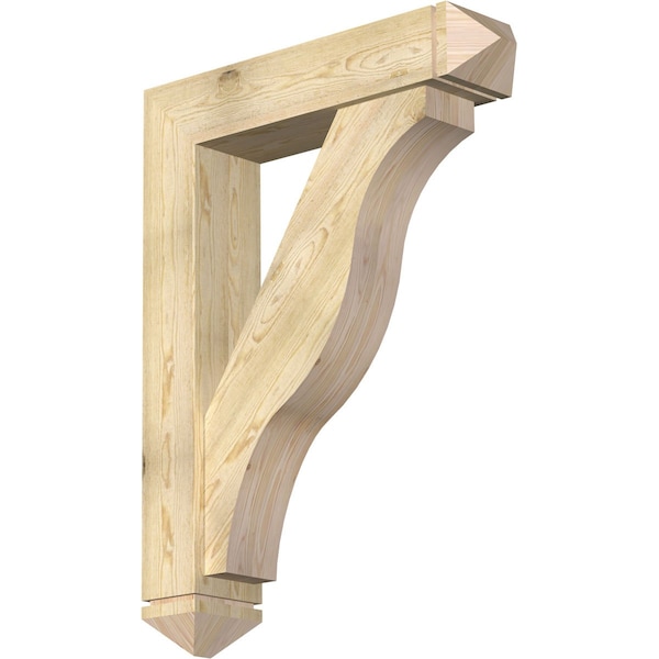 Ekena Millwork Funston Arts and Crafts Rough Sawn Bracket w/ Offset Brace, Douglas Fir, 8"W x 36"D x 48"H BKT0806X36X48FST03RDF - main